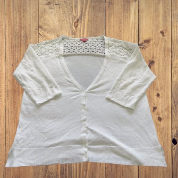 Merona Half Sleeve Cardigan | White - Picture 2 of 9